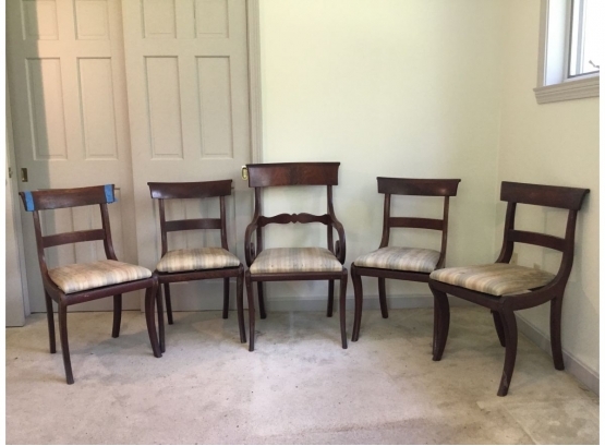 Group Of Five Mid Century Dining Chairs