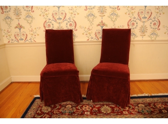 Pair Ballard Design Parsons Chairs