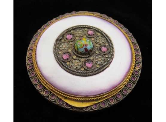 Stunning Antique Jeweled Compact Made In France