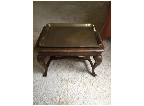 Baker Tray Table With Brass Tray