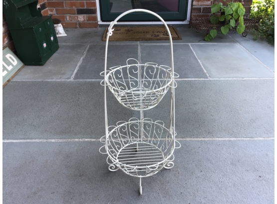 Wrought Iron Two-Tiered Container