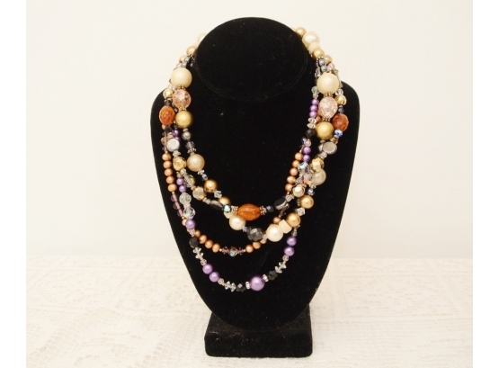 Four Beaded Single Strand Necklaces