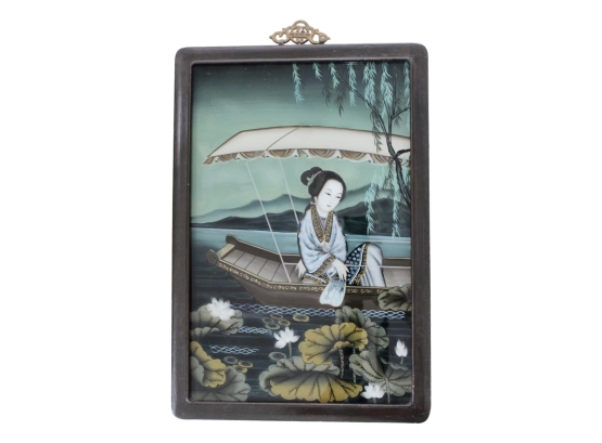 Japanese Reverse Painting On Glass