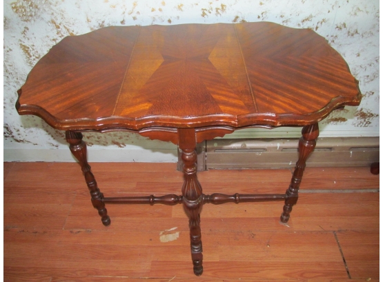 Antique Matched Walnut Veneer Top Burlwood Side Table