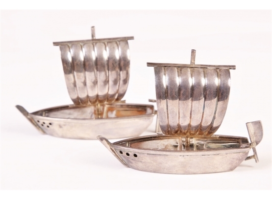 Sterling Silver Salts In The Form Of Sailboats