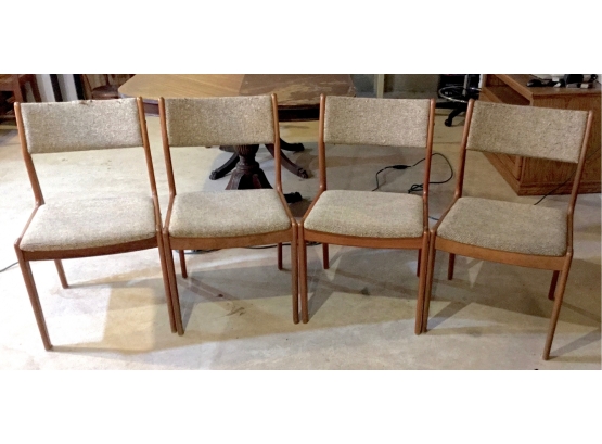 Four Scandinavia Woodworks Co. Mid Century Modern Teak Dining Chairs (See All Photos)