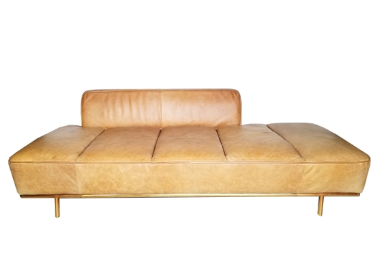 A Modern Chestnut Leather Sofa (Possibly By Bo Concept)