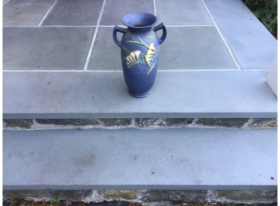 Roseville 15” Freesia #128 Blue Vase