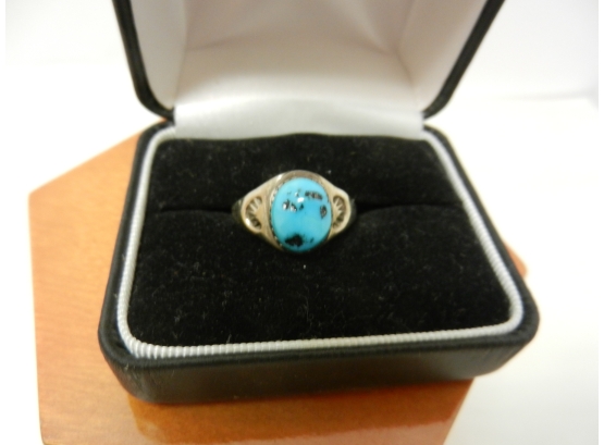 Pre-Owned Ladies Sterling Silver 925 Turquoise Stone Ring, Size 9.5