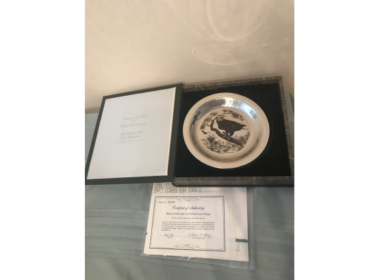 “American Bald Eagle” By Richard Evans Younger Sterling Plate - Franklin Mint