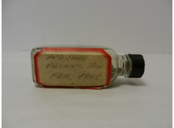 Vintage/Antique Small Bottle Of Iwojima Volcanic Ash, 1945, World War II