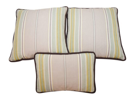 Custom Roma Fabric Pillows, Set Of Three