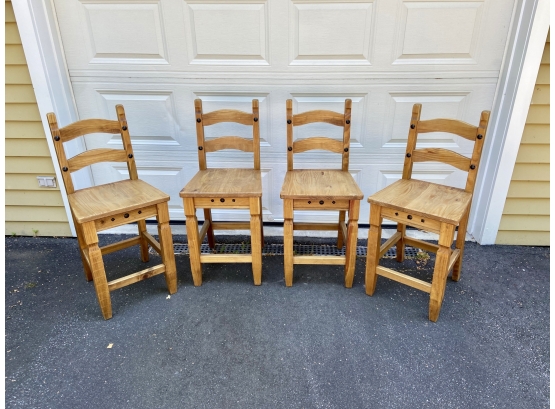 Four Pier One Imports Pine Counter Height Chairs