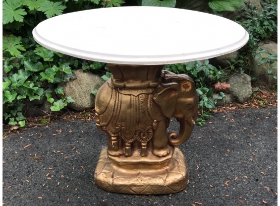 Marble Top  Composition Elephant Form Table
