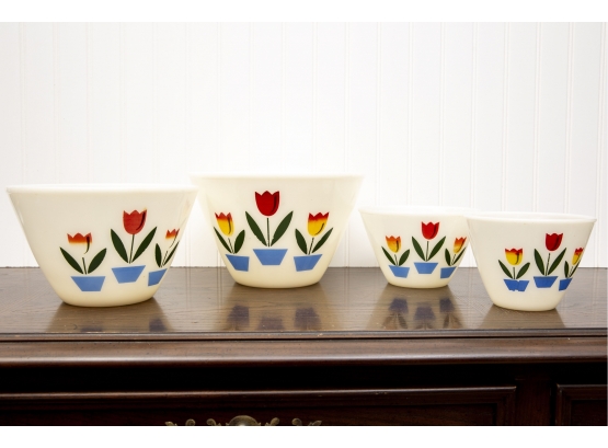 Fire King Tulip Mixing Bowls