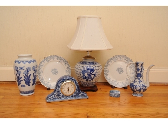 Group Of Seven  Blue & White Decorative Items