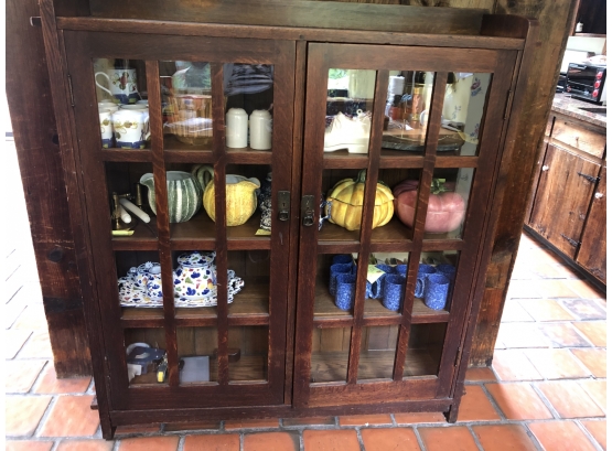 Antique Paned Bookcase