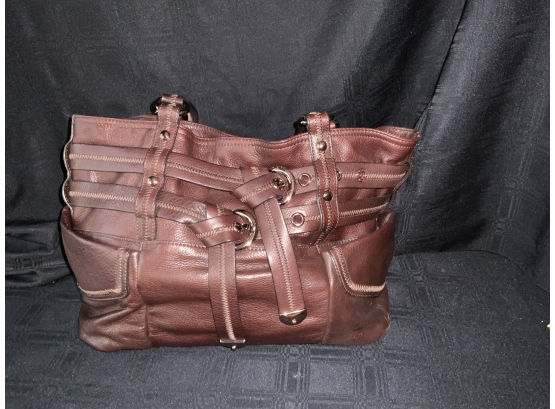 Gently Used B Makowsky  Brown Leather  Bag