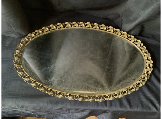 Vintage Oval Mirrored Tray
