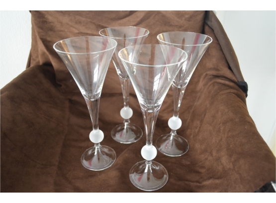 4 Crystal Martini Glasses From Poland