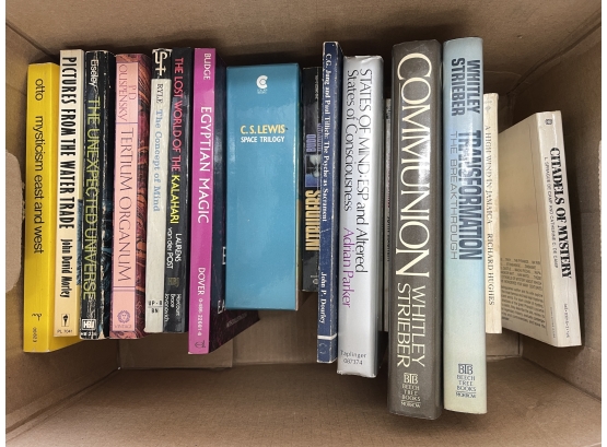 Big Box Of Books Including C.S. Lewis SPACE TRILOGY, Books On MYSTICISM, More
