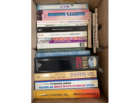 Big Box Of Books Including  Michener's ALASKA, Graham Greene, Tom Robbins, More