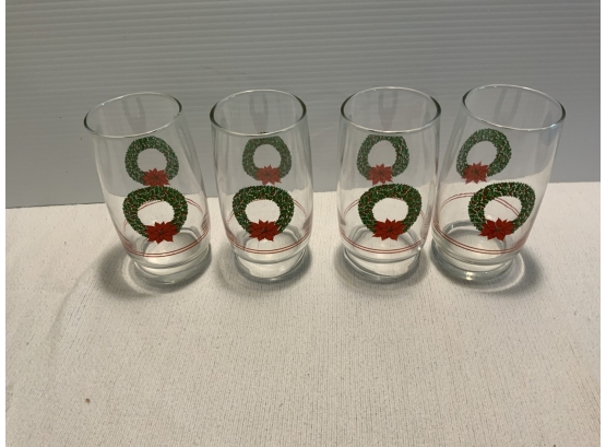 Set Of 4 Christmas Glasses