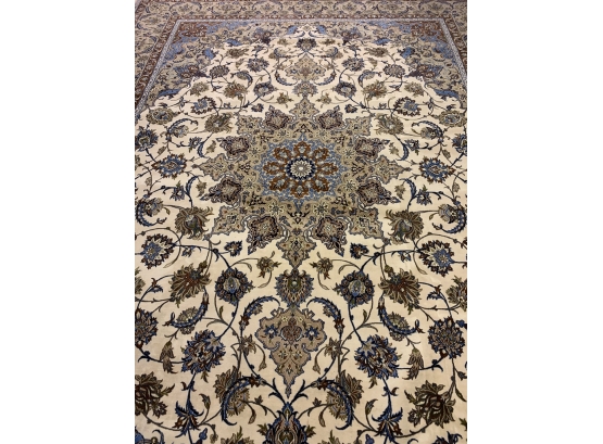 Very Fine Hand Knotted Silk&Wool Esfahan Rug 154'x115'.  #2333
