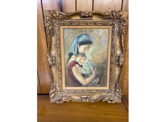 Mother And Child Oil, Maternal Scene