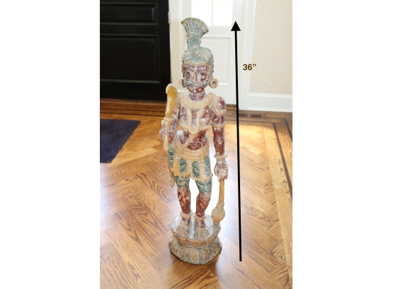 Carved Wooden Indian Statue
