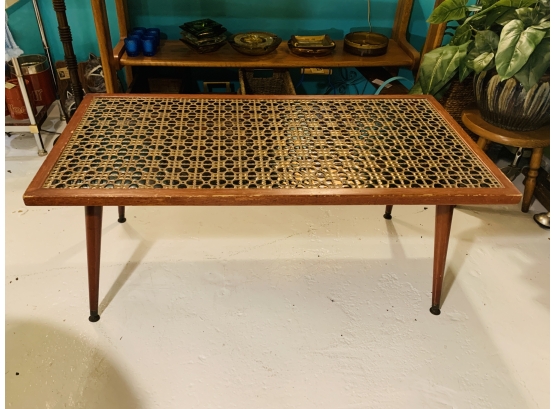 Unique Mid Century Modern Tile Inlay Coffee Table.