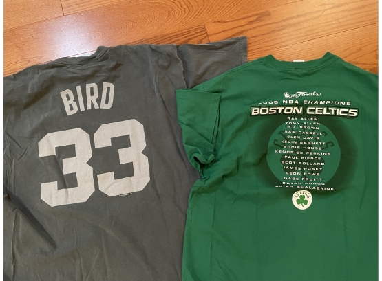 BOSTON CELTICS-T-SHIRTS-( Larry Bird) Size XL-two Piece Collection