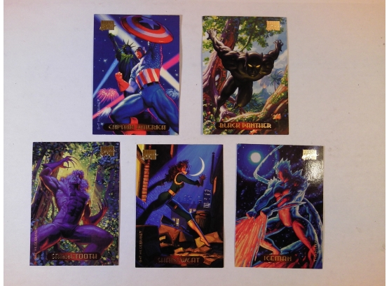 Marvel Masterpieces 1994 - 5 Trading Card Pack - Captain America & Black Panther