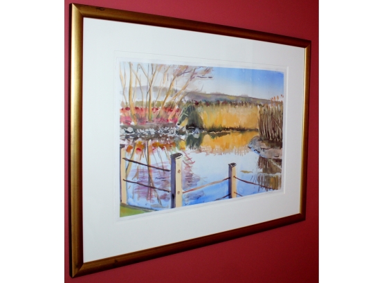 Adzema Framed Artwork - Piermont Local Artist - Watercolor - Good Condition!! - Item #135