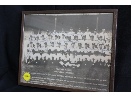 NY Yankees 1961 World Champions Framed Picture Item #101
