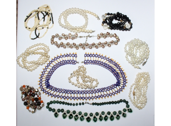 Mixed Lot Of 11 Beaded & More Necklaces-120