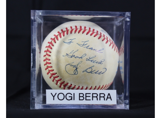 Yogi Berra Autographed Baseball From The New York Yankees - Item #005