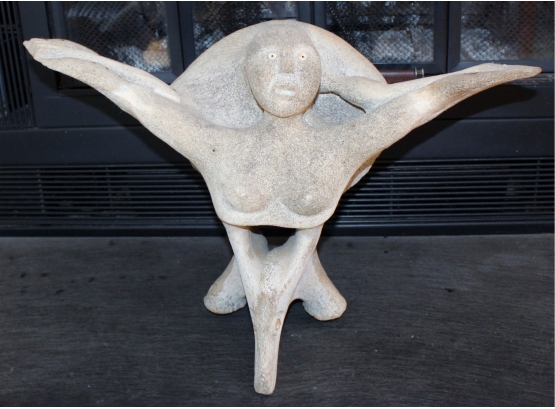 Two Faced Vangton Unique Inuit Art Sculpture -  'Wales', Alaska- 1995 - Good Condition!! - Item #08