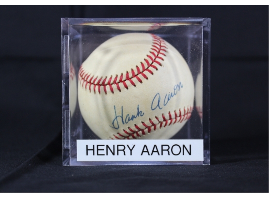 Henry 'Hank' Aaron Autographed Baseball From Milwaukee/Atlanta Braves - Item #003