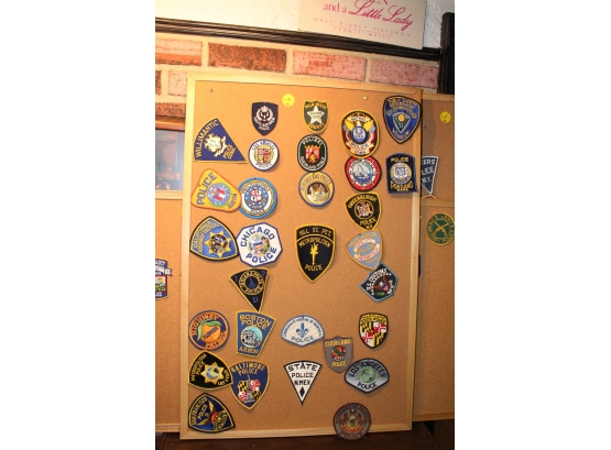 Lot Of Police Patches - 3 Boards - Item #129