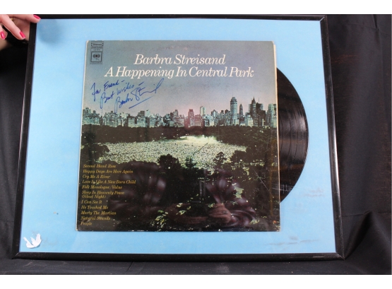 Barbara Streisand 'A Happening In Central Park' Autographed Vinyl Record - Item #071