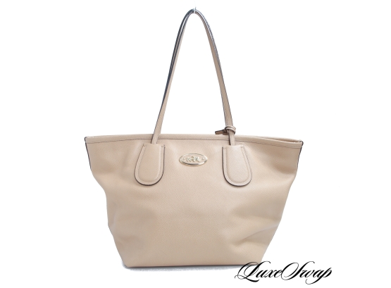 AUTHENTIC COACH TAN GRAINED LEATHER TOTE BAG