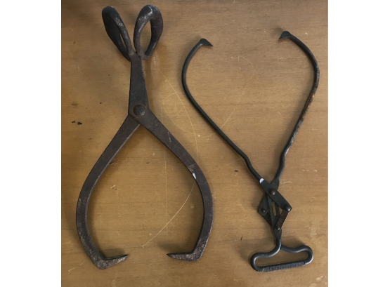 110. Antique Ice Tongs One From Beacon Ice Corp (2)