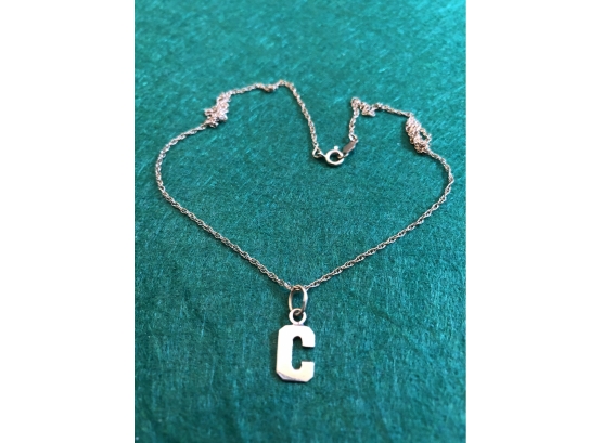 14kt C Charm On 14kt Chain