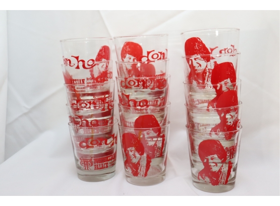Vintage Set Of 10 DON HO POLYNESIAN PALACE HAWAII REEF TOWERS HOTEL LOW BALL GLASSES