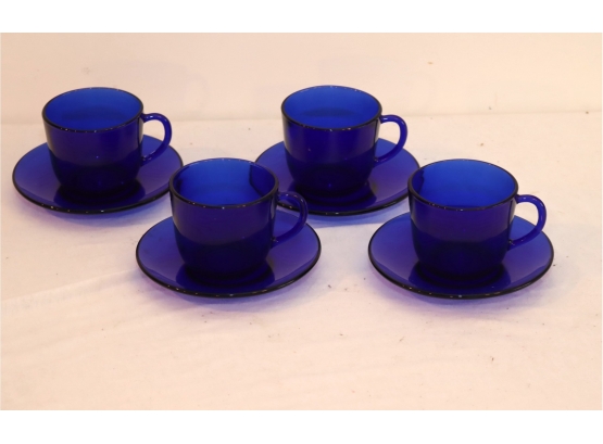 Cobalt Blue Mug Cup And Saucer