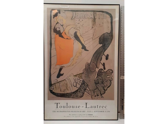 Large Framed Toulouse-Lautrec Poster -from The Metropolitan Museum Of Art 1996 48 Tall.