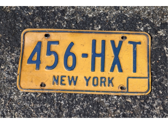 Gold And Blue New York License Plates