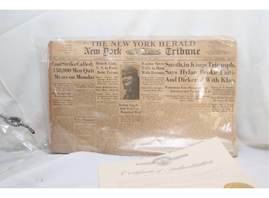 ORIGINAL August 28, 1925 New York Herald News Paper