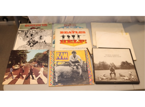 9 Vintage Beatles Vinyl Records White Abbey Road  Revolver Help